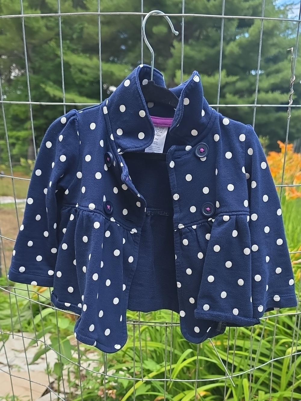 Carter's Navy Blue Polka Dot Peplum Jacket